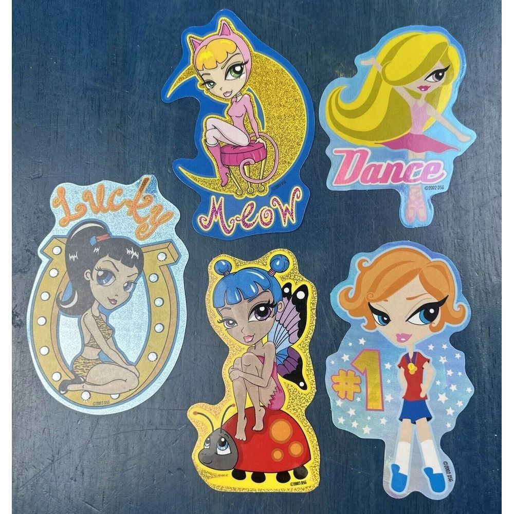 Lot Of 5 DSG Vending Machine Stickers From 2002/03 New Big Eye‎ Girls